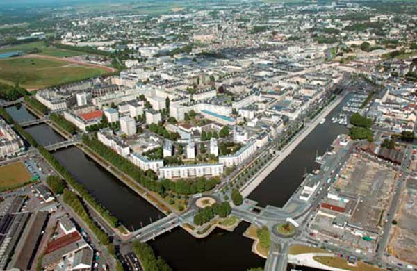 La ville de Caen vue du ciel